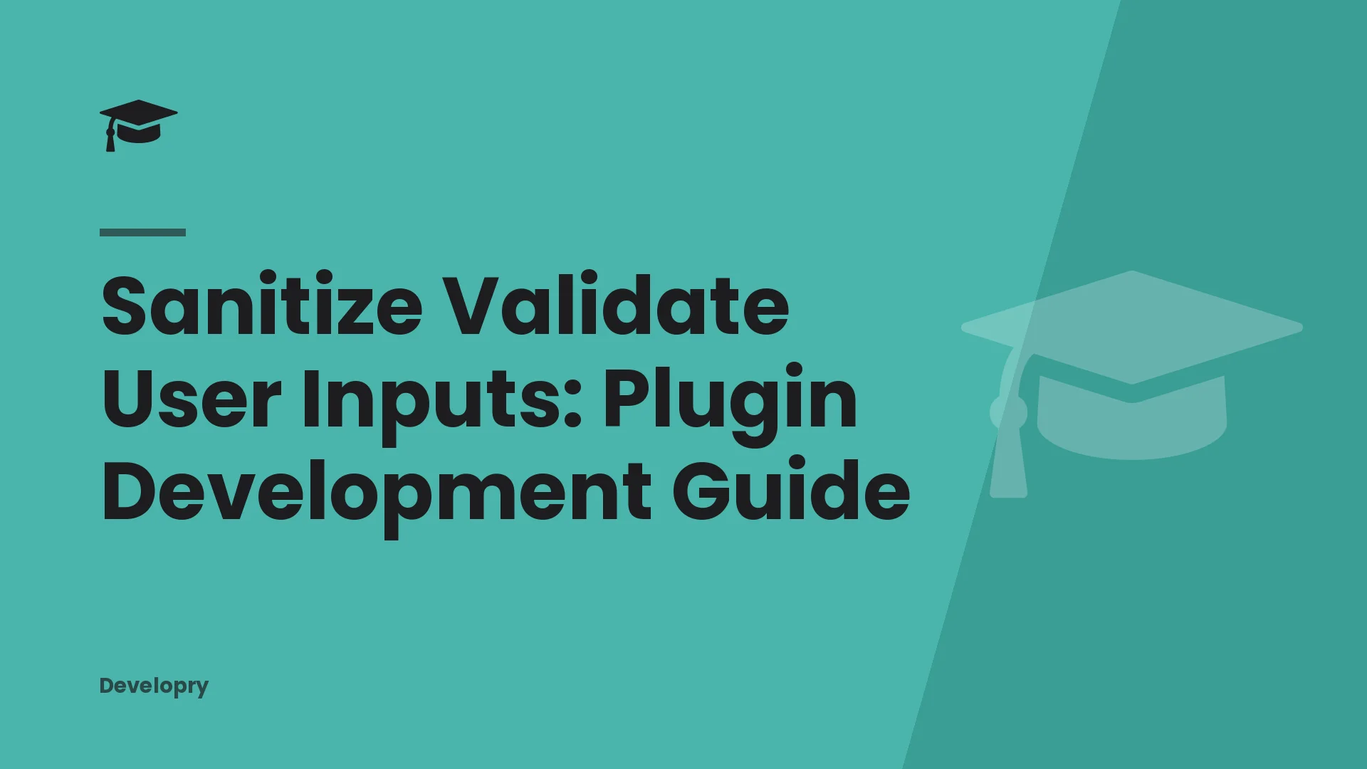 Sanitize Validate User Inputs: Plugin Development Guide